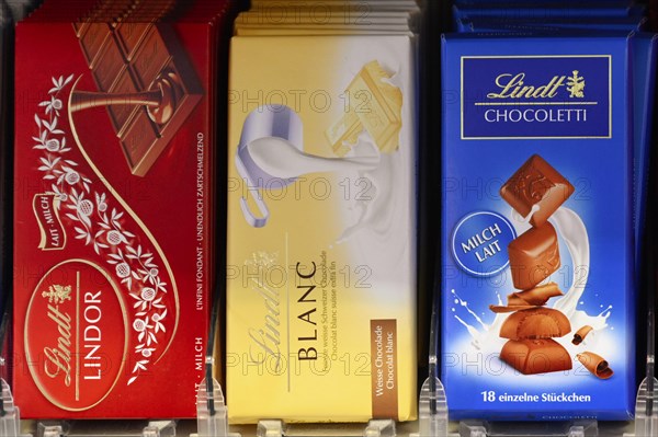 Sales shelf with Lindt chocolate bars