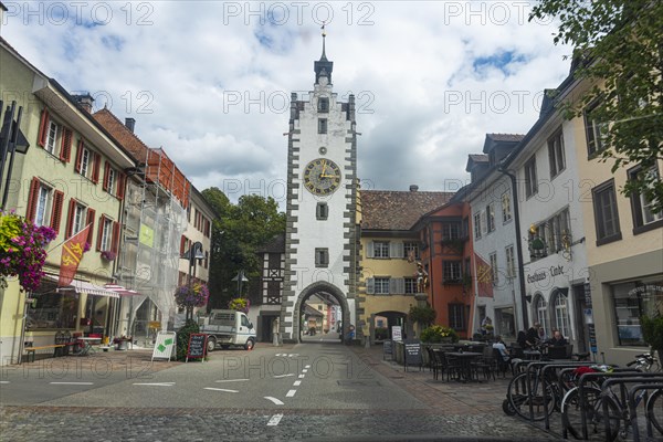 Clocktower in Diessenhofen on the Rhine