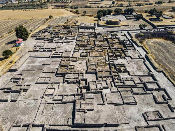 Aerial of the Mesoamerican archaeological site Tecoaque