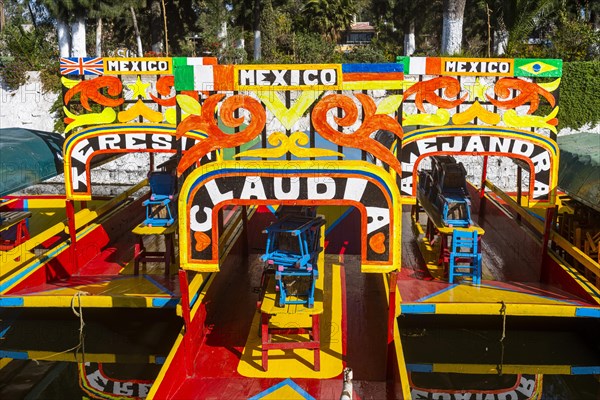 Colourful boats on the aztec canal system