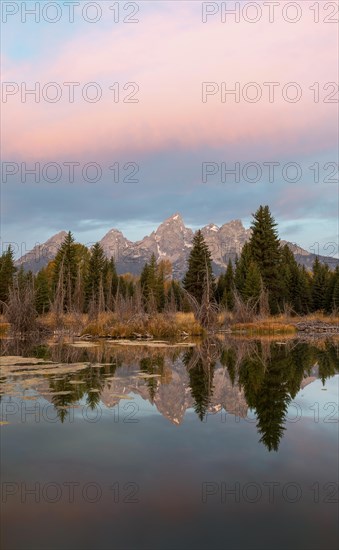 Mountain peaks at dawn