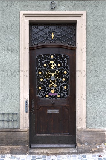 Ornate entrance door of a art blacksmith