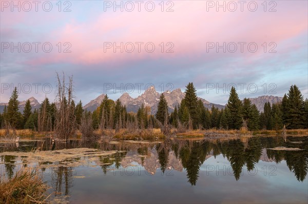 Mountain peaks at dawn