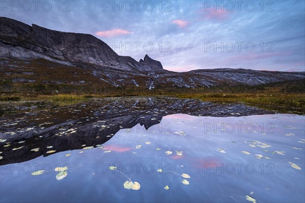 Mount Kulhornet reflected in small pond