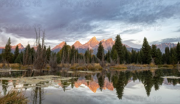 Mountain peaks at dawn