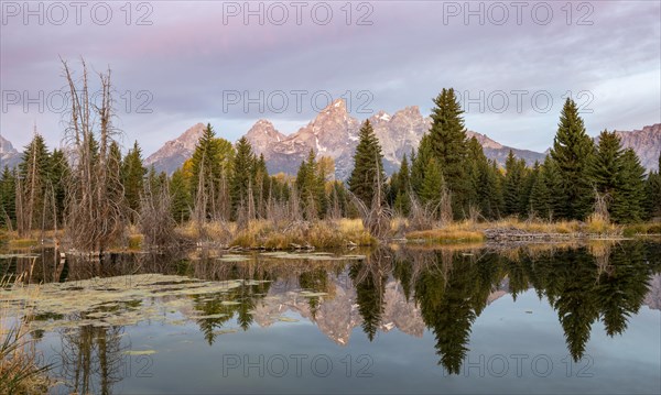 Mountain peaks at dawn