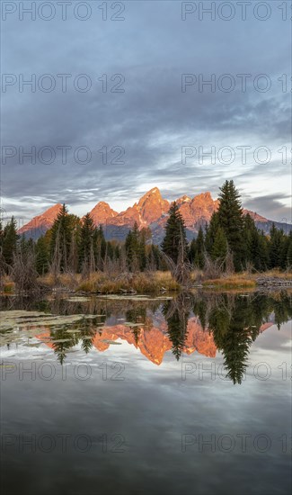 Mountain peaks at dawn