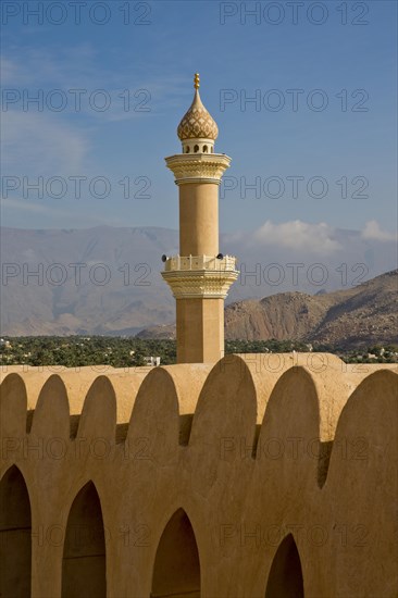 View of mosque and minaret from Nizwa Fort