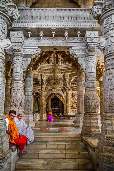 Central shrine with the four-faced marble cult image of Chaumukha