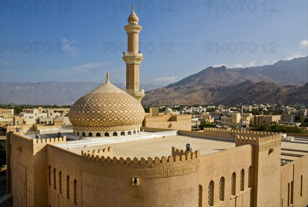 View of mosque and minaret from Nizwa Fort