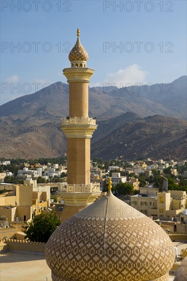 View of mosque and minaret from Nizwa Fort