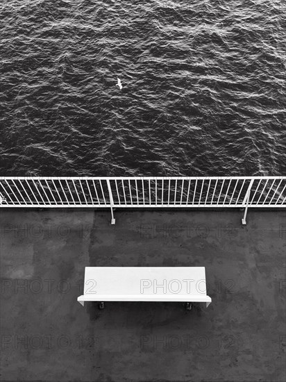 Single bench from above