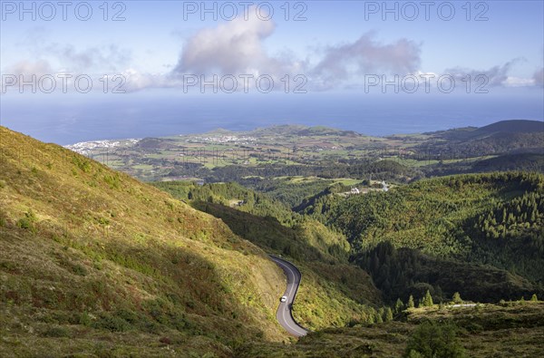 Mountain road to Lagoa do Fogo and the summit of Pico Barrosa