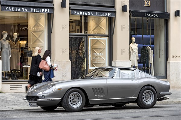 Parked vintage sports car Ferrari 275 GTB4