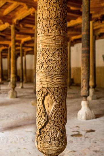 Wooden columns of the Juma Mosque