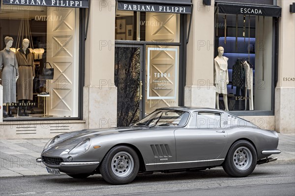 Parked vintage sports car Ferrari 275 GTB4