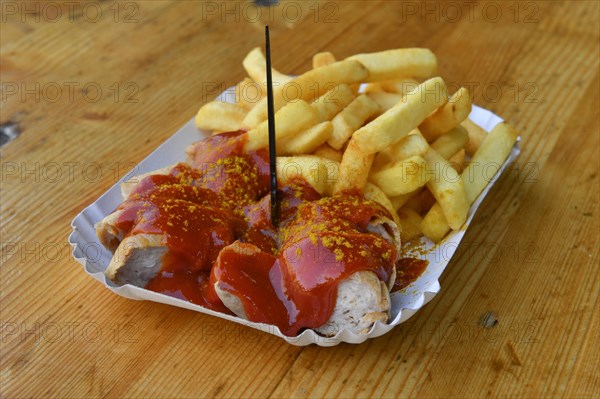 Currywurst with fries