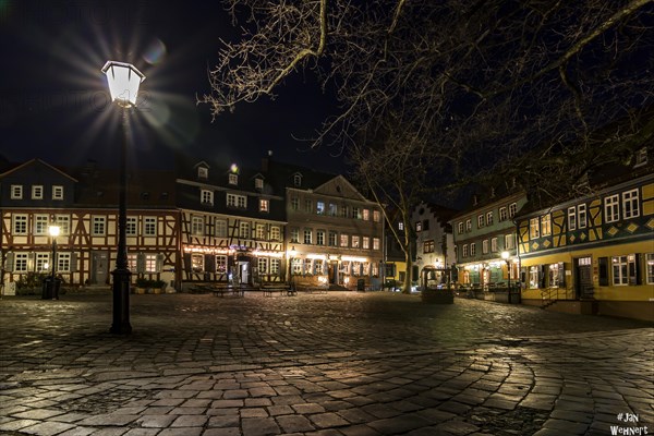 Old town and market square at night