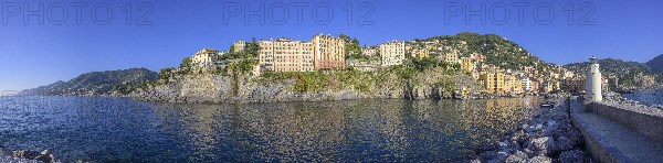 View from the end of the harbour pier to the village