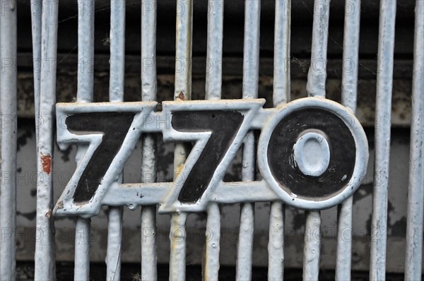 Number 770 on radiator grille of MAN Diesel truck