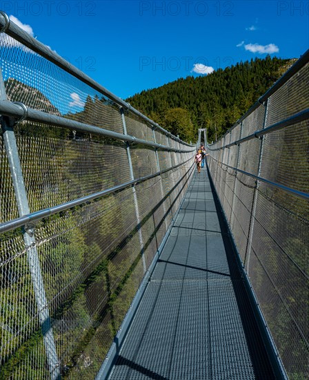 The suspension bridge Highline 179 in Reutte