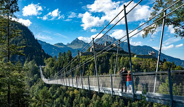 The suspension bridge Highline 179 in Reutte