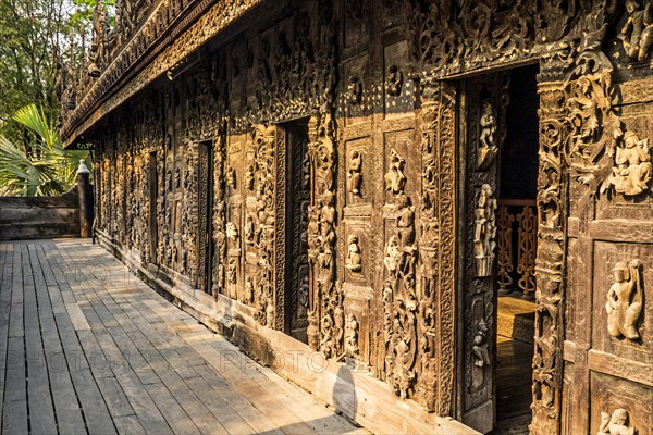 Shwenandaw Monastery with wood carvings