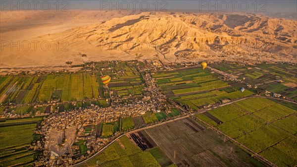 In the background Medinet Habu and Hatshepsut Temple