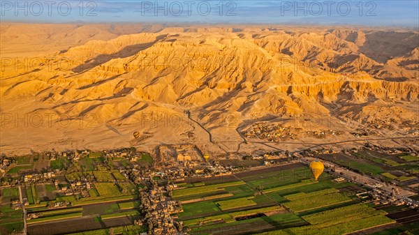 In the background Medinet Habu and Hatshepsut Temple