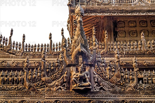 Shwenandaw Monastery with wood carvings
