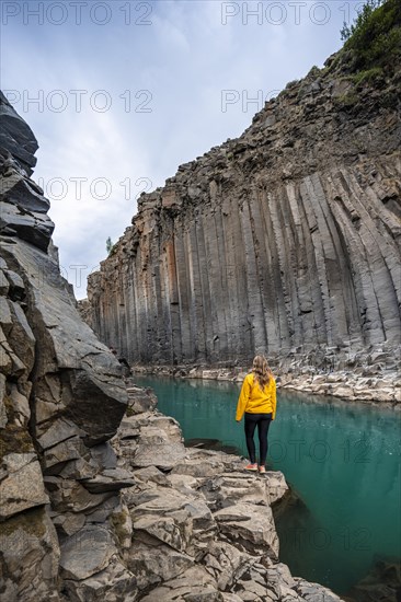 Tourist at Stuolagil Canyon