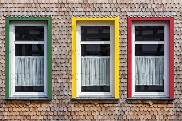 Windows in the colours green