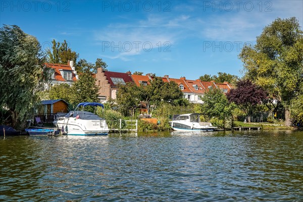 Residential houses and boats