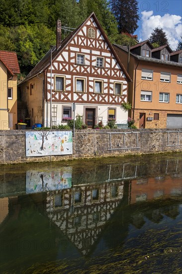 Half-timbered house above the Wiesent