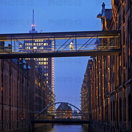 View from the Sand Bridge to Columbus House in the evening