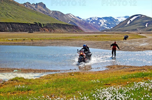 Watery fords in the colourful highlands of Landmannalaugar