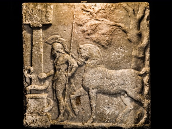 Male figure and loutrophoros