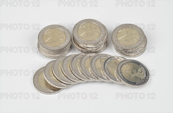 Stack of 2 euro coins