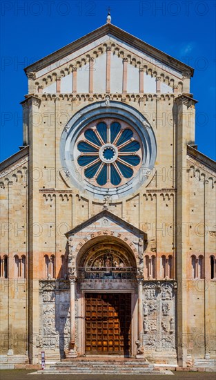 Facade and portal with marble reliefs