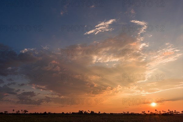 Sunset over the Okavango Delta