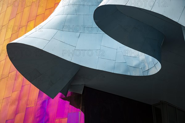 Colourful undulating exterior facade