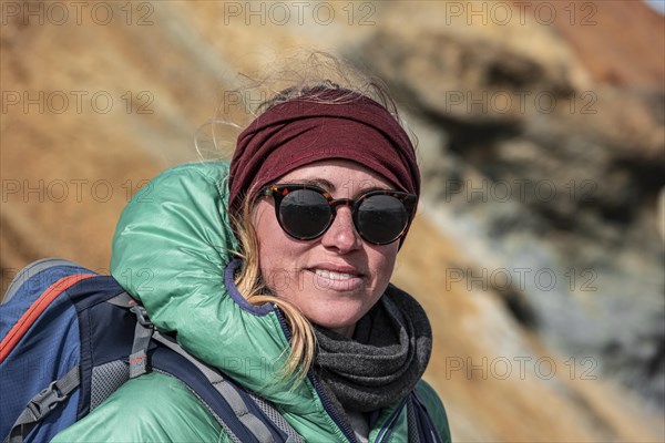 Hiker on the Laugavegur trekking trail