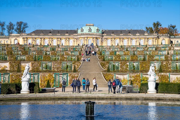 Sanssouci Palace and Park in autumn