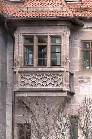 Historic oriel at Sebalder Pfarrhof