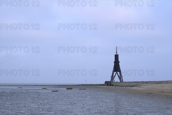 Kugelbake at Grimmershoern Bay in the evening light