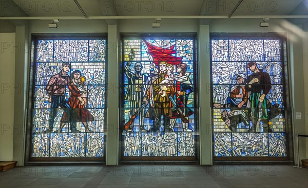 Glass painting by Walter Womacka 'International Resistance Fight against Fascism'