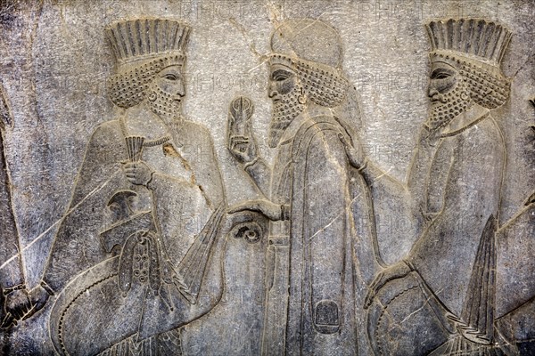 Relief detail of the delegation of nations bringing gifts to Darius on the steps of Apadana Palace