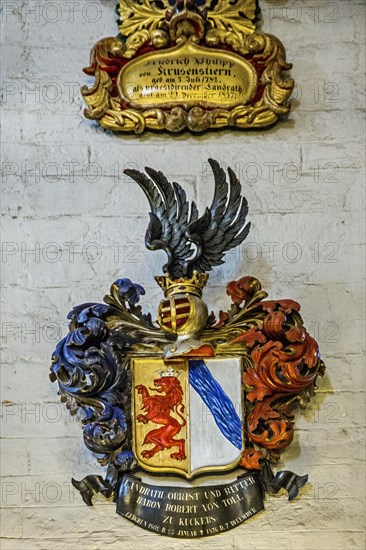 Coats of arms of German-Baltic noble houses in the Cathedral Church of St. Mary