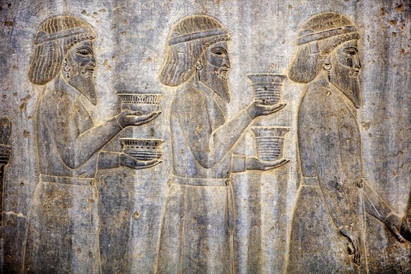 Relief detail of the delegation of nations bringing gifts to Darius on the steps of Apadana Palace