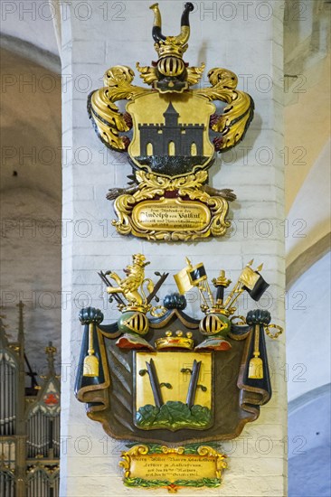 Coats of arms of German-Baltic noble houses in the Cathedral Church of St. Mary